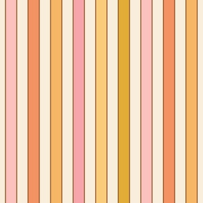 Gracie Vintage Retro Spring Stripe Beige Background Rotated - XL Scale