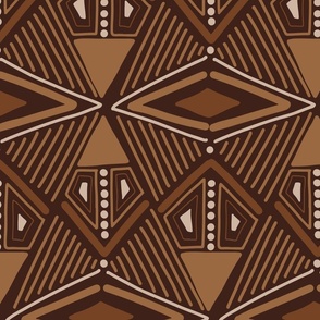 large boho geometric lozenges - earth tone - tribal boho wallpaper and fabric