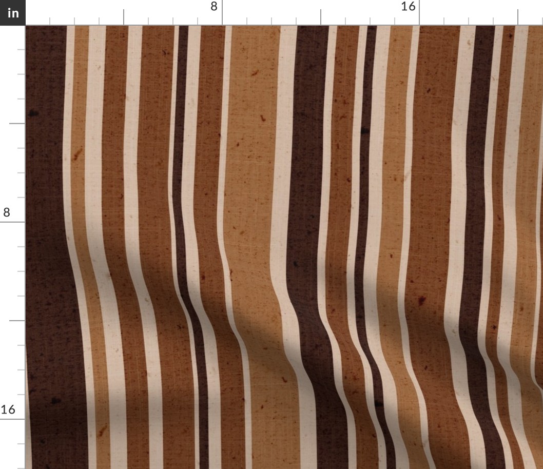 boho earth rustic stripes - earth tone - rustic stripes wallpaper and fabric