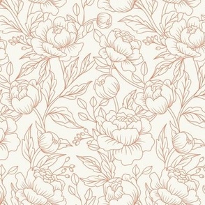 Chintz floral in rose minimalist- small scale