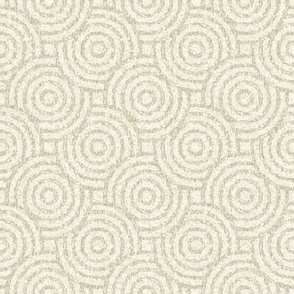 Woven Circles Ivory Olive Green