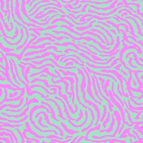 Ocean Swirl Abstract painterly swirl Jade Green and Bright Pink by Jac Slade