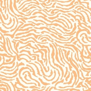 Ocean Swirl Abstract painterly swirl Natural white and peach orange by Jac Slade