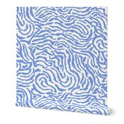 Ocean Swirl Abstract painterly swirl Natural white and cobalt blue by Jac Slade