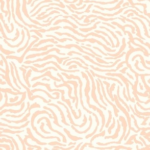 Ocean Swirl Abstract painterly swirl Natural white and salmon peach by Jac Slade