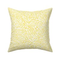 Ocean Swirl Abstract painterly swirl Natural white and yellow by Jac Slade