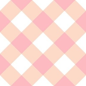 diagonal gingham pink