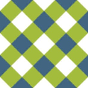 diagonal gingham blue and green