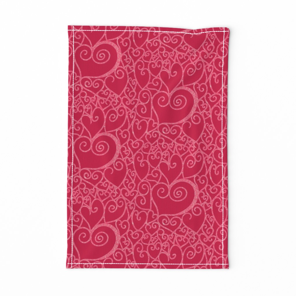 Hearts - Whimsical whirly pink hearts on CelebrateVivaMagentaCOY2023 