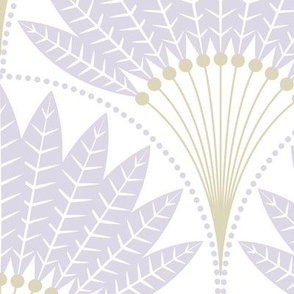 Art Deco Feather Fan / Pastel Purple / Large Scale