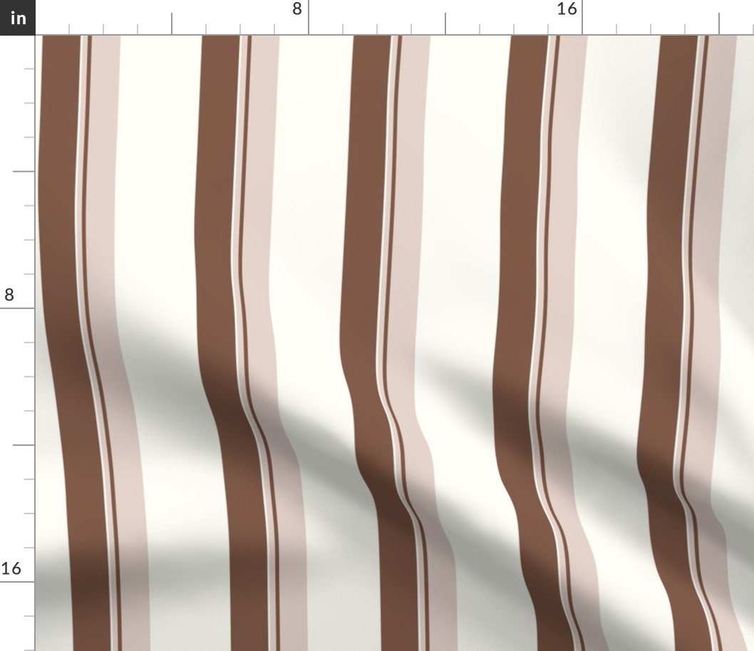 vertical stripes with line - JUMBO raisin and blush