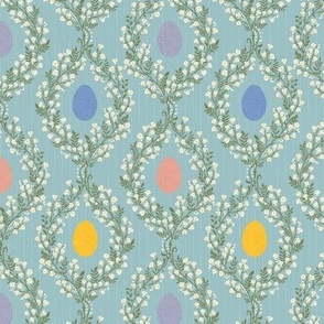 easter eggs and vines pale blue