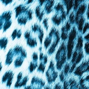 Bright blue cheetah print leopard scale L WB23