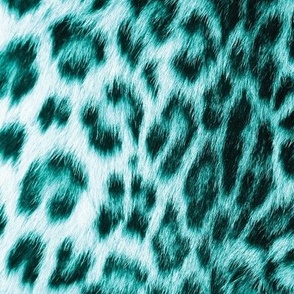 Bright turquoise cheetah print leopard scale L WB23