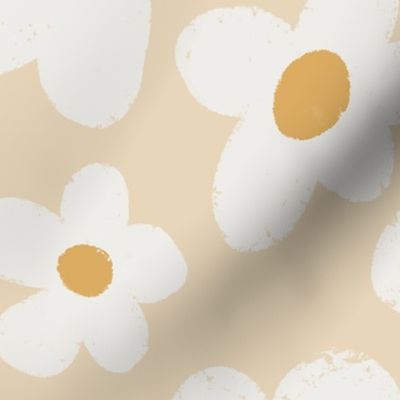 Pastel Daisy Field - Beige (Large)