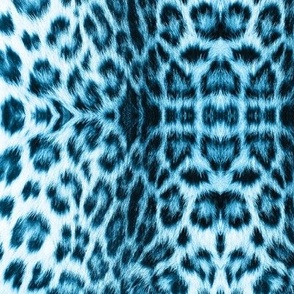 Bright blue cheetah print leopard scale M WB23