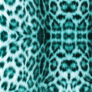 Bright turquoise cheetah print leopard scale M WB23