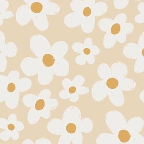 Pastel Daisy Field - Beige (Small)