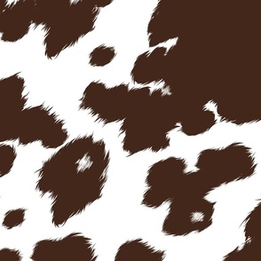 Dark Brown Cow Print Large