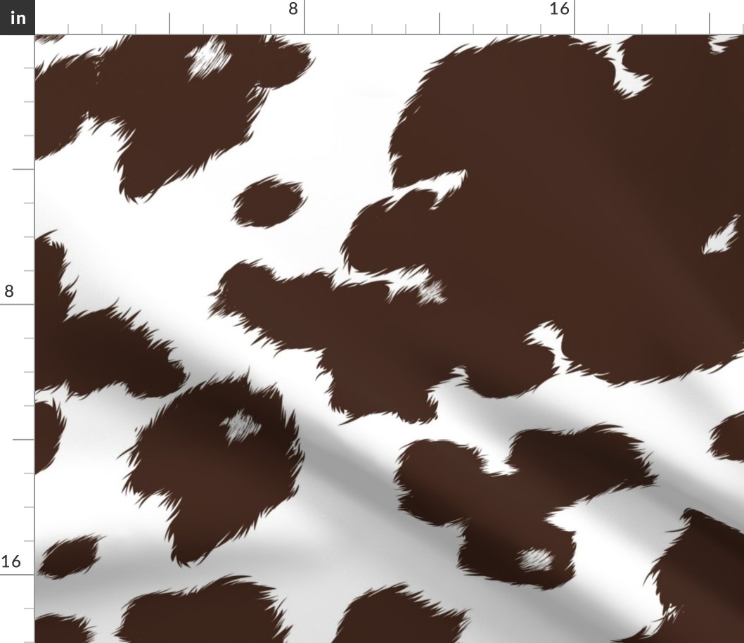 Dark Brown Cow Print Large