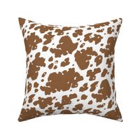 Brown Cow Meadows Print: Rustic Cowhide, Small