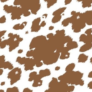 Brown Cow Meadows Print: Rustic Cowhide, Small