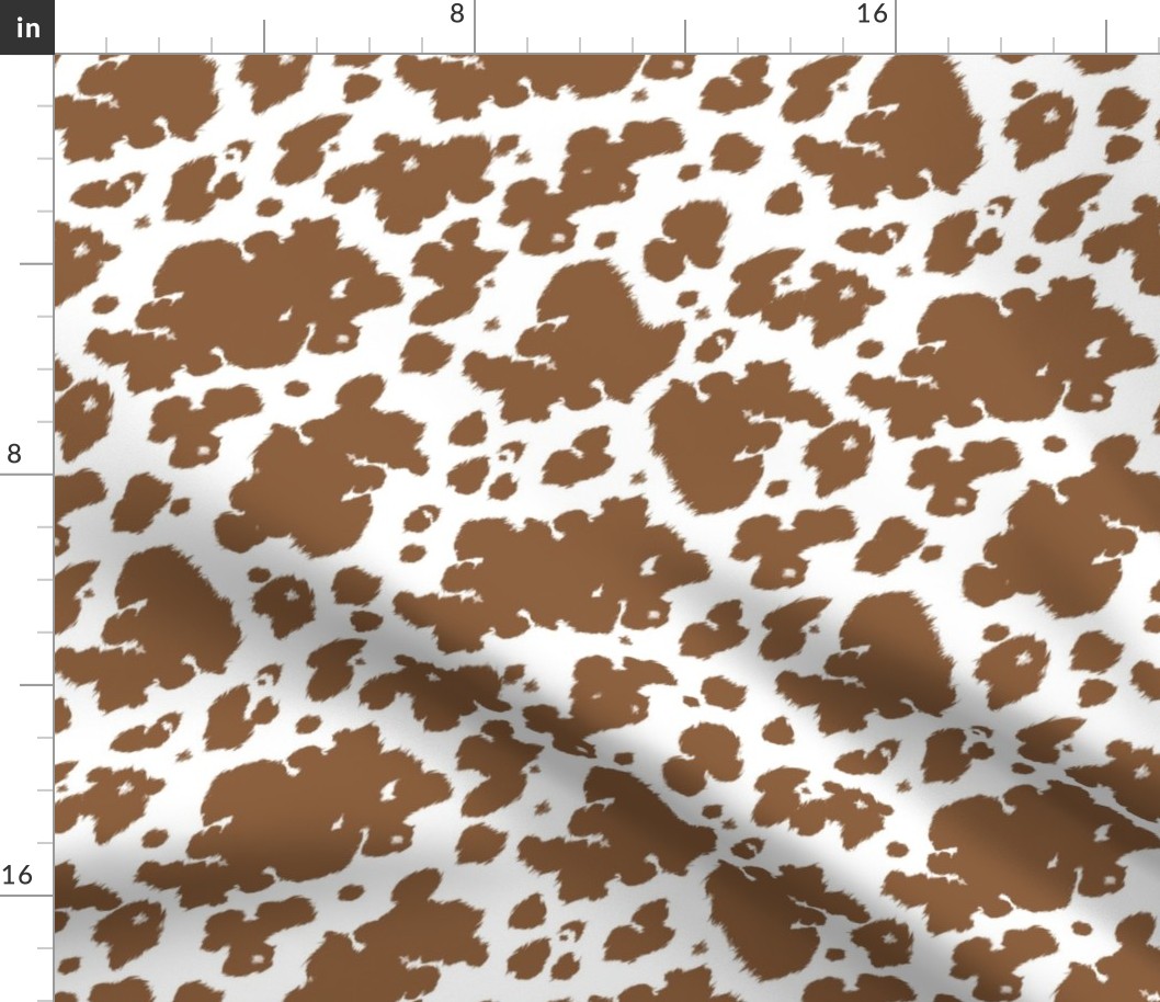 Brown Cow Meadows Print: Rustic Cowhide, Small