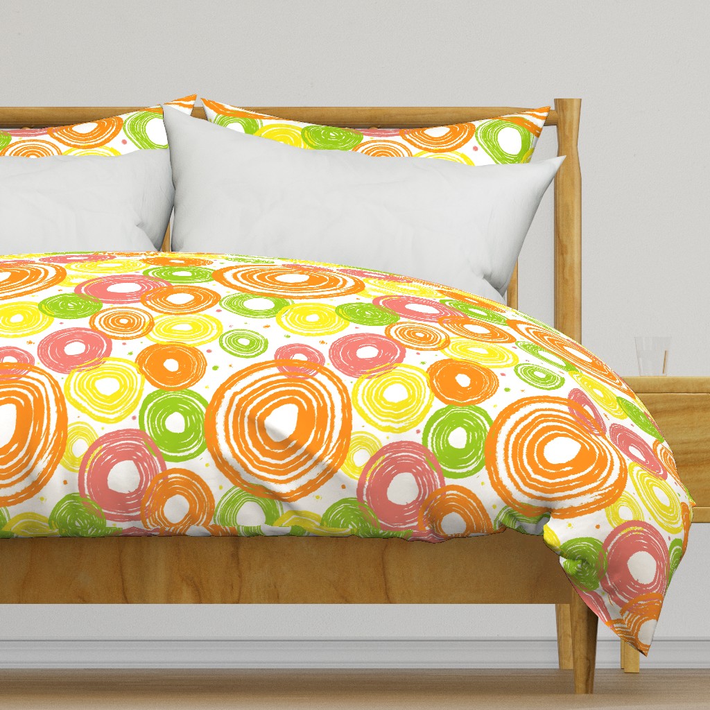 Abstract Citrus Slices On White