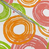 Abstract Citrus Slices On White