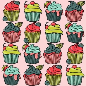 Cupcake shop pattern cakes sweets 