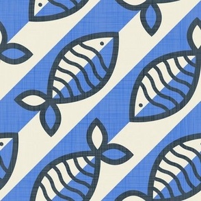 Normal scale • Bold retro fish blue