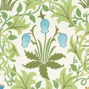 Antique Morris Co in Original colors, Vintage William Morris // sage green, olive green, arts and crafts home decor, 