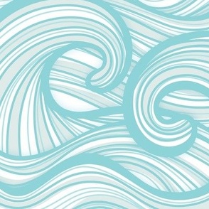 Caribbean Sea- Ocean Waves- California Summer- Hawaii Surf- Pool- Petal Solid Coordinate- Light Turquoise Blue- Soft Pastel Wallpaper- Coastal Gradma- Large