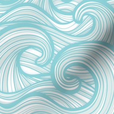Caribbean Sea- Ocean Waves- California Summer- Hawaii Surf- Pool- Petal Solid Coordinate- Light Turquoise Blue- Soft Pastel Wallpaper- Coastal Gradma- Medium