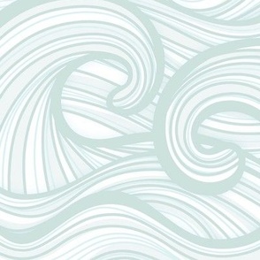 Caribbean Sea- Ocean Waves- California Summer- Hawaii Surf- Petal Solid Color- Sea Glass- Light Pastel Mint Green- Soft Pastel Wallpaper- Coastal Grandma- Large
