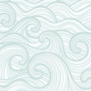 Caribbean Sea- Ocean Waves- California Summer- Hawaii Surf- Petal Solid Color- Sea Glass- Light Pastel Mint Green- Soft Pastel Wallpaper- Coastal Grandma- Small