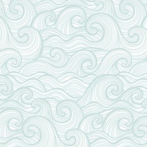 Caribbean Sea- Ocean Waves- California Summer- Hawaii Surf- Petal Solid Color- Sea Glass- Light Pastel Mint Green- Soft Pastel Wallpaper- Coastal Grandma- Mini