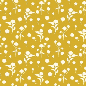 Cotton flower on gold by Monica Kane Design