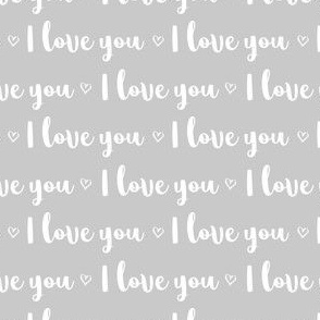 I love you words on gray