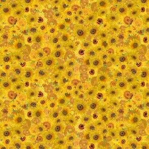 - SMALL  - Vincent`s and Claude Monet`s Sunflower Garden- Sunflowers painted by van Gogh and Monet 