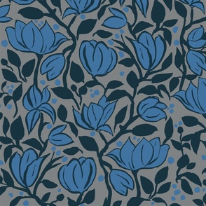 Blue Magnolia pattern by MonicaKaneDesign