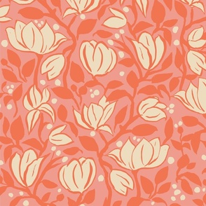 Pink Magnolia Pattern by MonicaKaneDesign