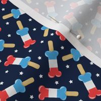 (small scale) patriotic pup pops - red white and blue popsicles - USA - navy - LAD23