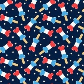 (small scale) patriotic pup pops - red white and blue popsicles - USA - navy - LAD23