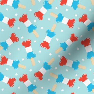 patriotic pup pops - red white and blue popsicles - USA - light blue - LAD23