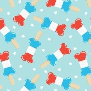 patriotic pup pops - red white and blue popsicles - USA - light blue - LAD23