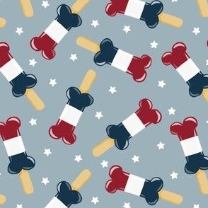 patriotic pup pops - red white and blue popsicles - USA - dusty blue - LAD23