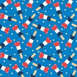 (small scale) patriotic pup pops - red white and blue popsicles - USA - blue 1 - LAD23