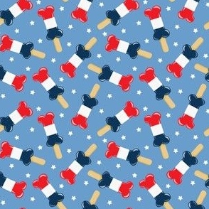 (small scale) patriotic pup pops - red white and blue popsicles - USA - OG - LAD23