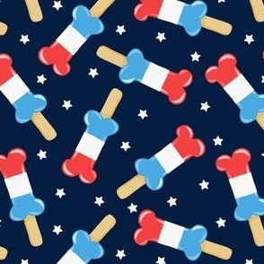 patriotic pup pops - red white and blue popsicles - USA - navy - LAD23
